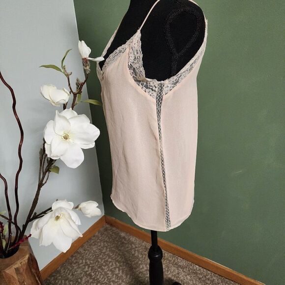 Zara Basic Lace Trim Cami Size XS Camisole Tank Top Cream - Picture 1 of 4